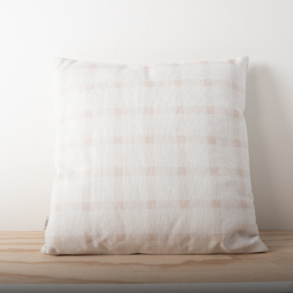 K&Co Printed Cushion - Cream Check